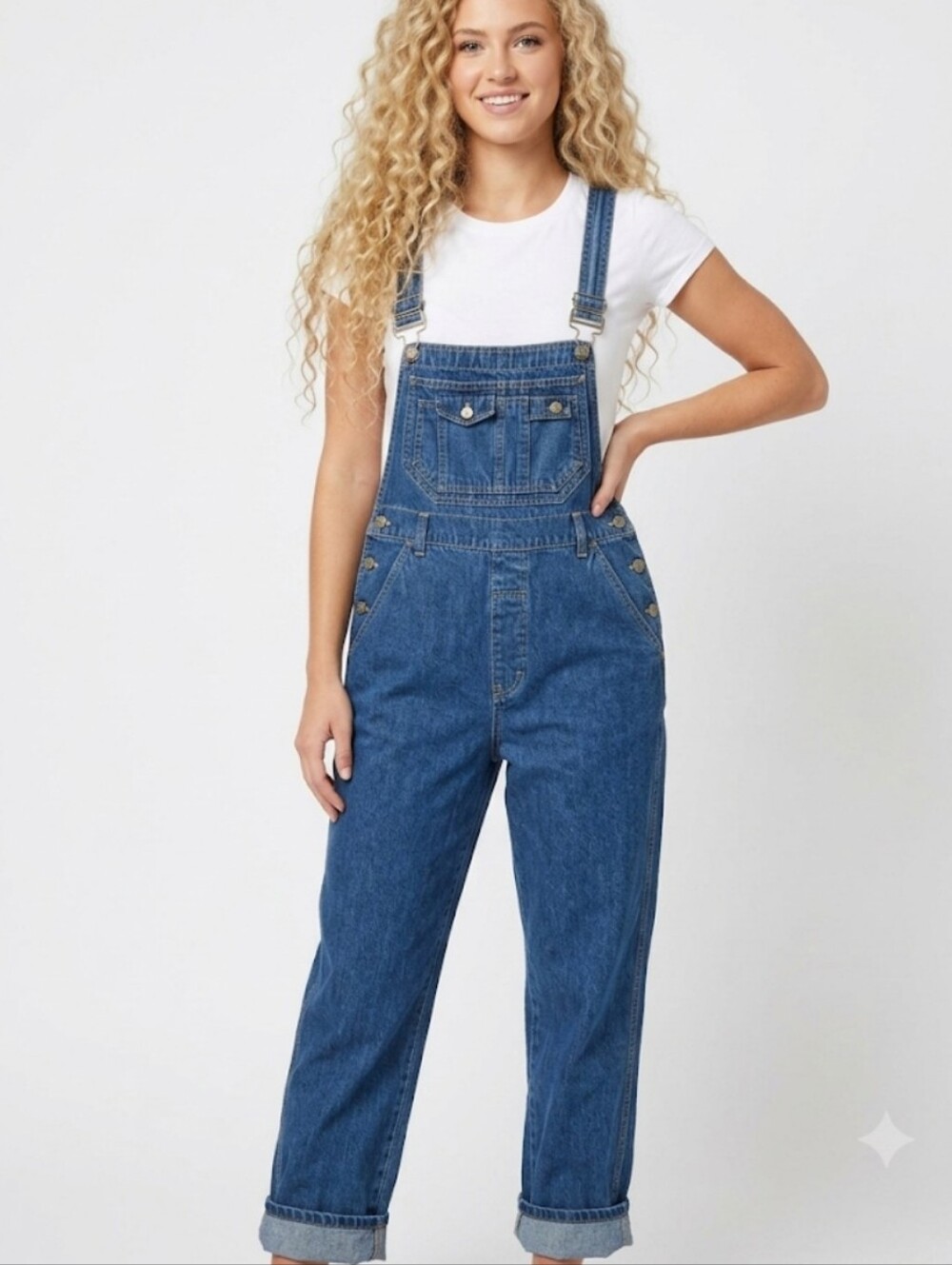 Vintage Y2K No Boundaries Denim Bib Overalls Baggy Cotton